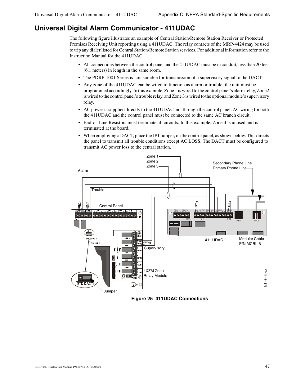 Universal digital alarm communicator - 411udac | System Sensor PDRP-1001 Series User Manual | Page 47 / 56