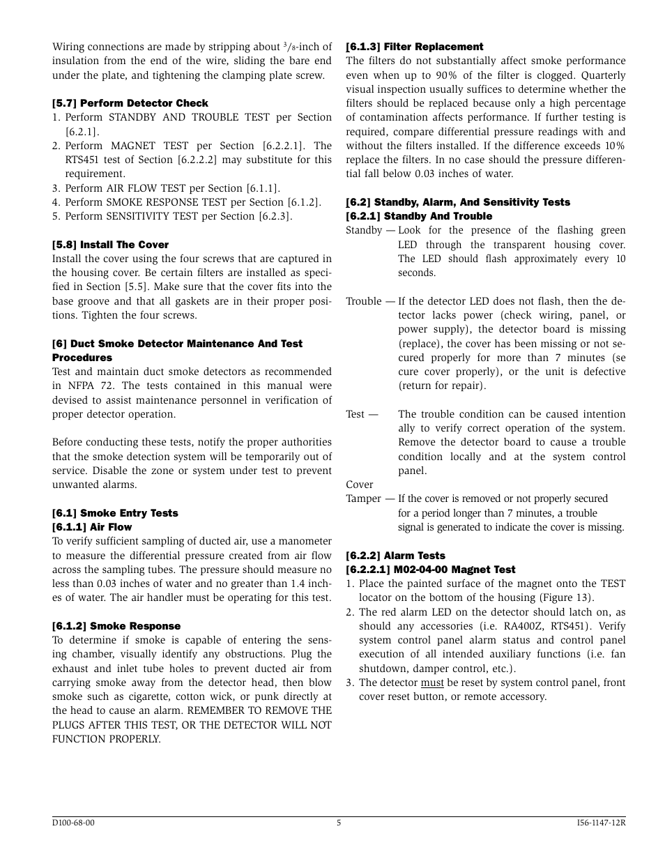 System Sensor INNOVAIR DH100ACDCP User Manual | Page 5 / 8