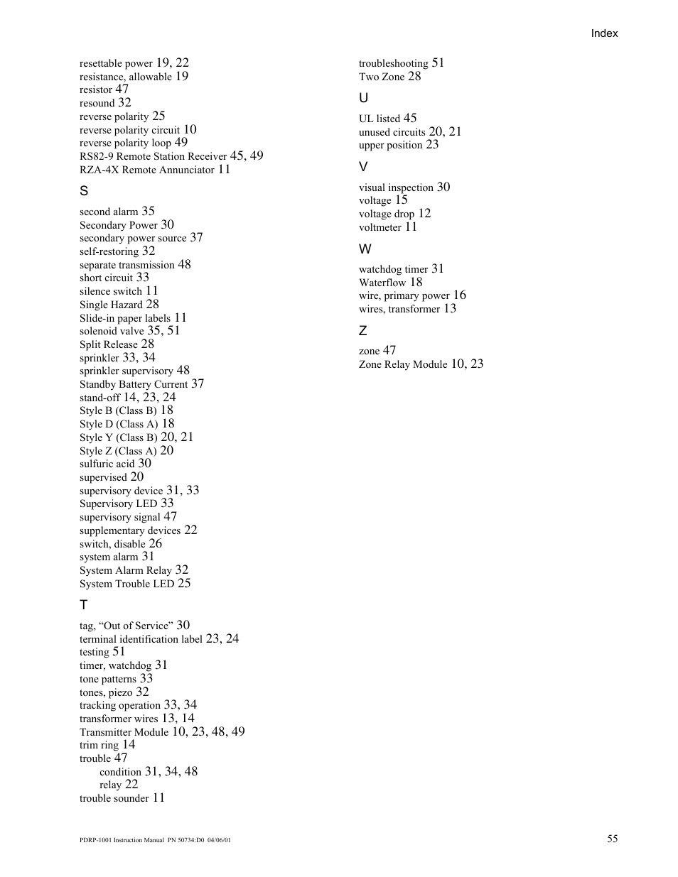 System Sensor PDRP-1001 User Manual | Page 55 / 56