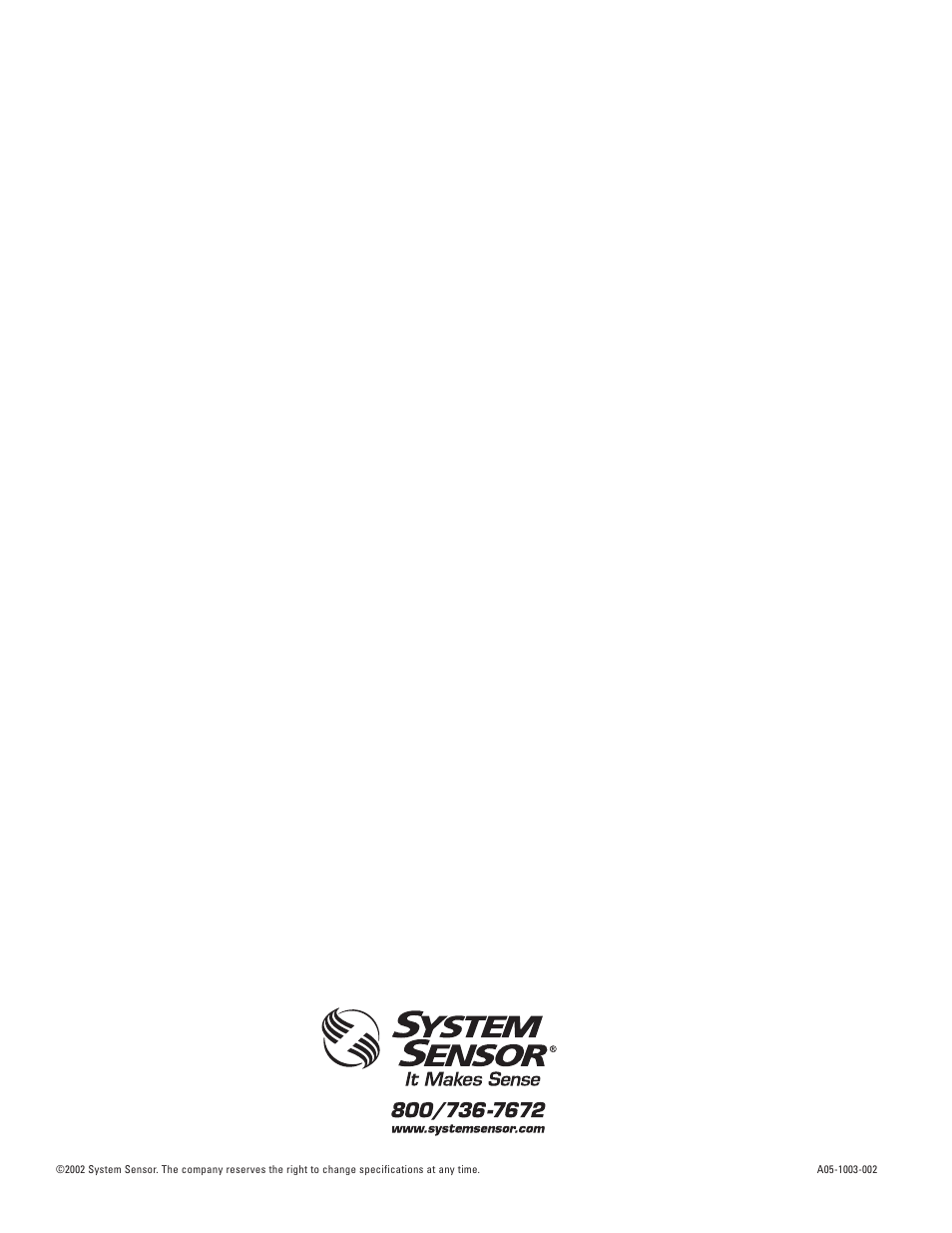 System Sensor A05-1003-002 User Manual | Page 21 / 21