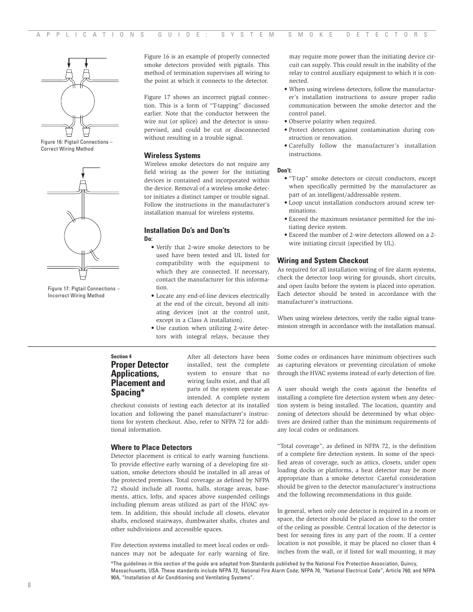 Wireless systems, Installation do's and don'ts, Wiring and system checkout | Where to place detectors | System Sensor A05-1003-002 User Manual | Page 9 / 21