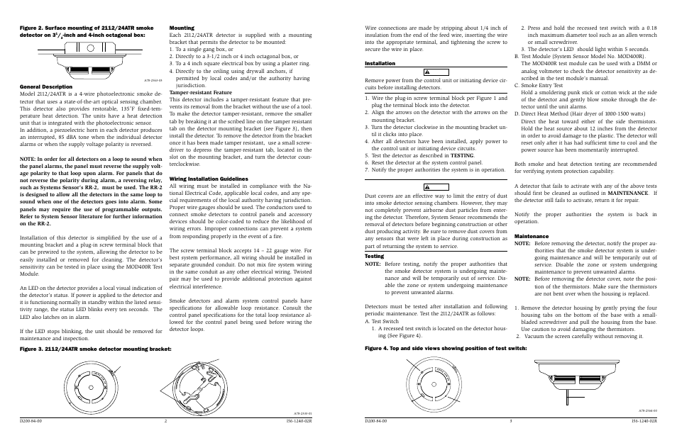 System Sensor 24ATR User Manual | Page 3 / 4