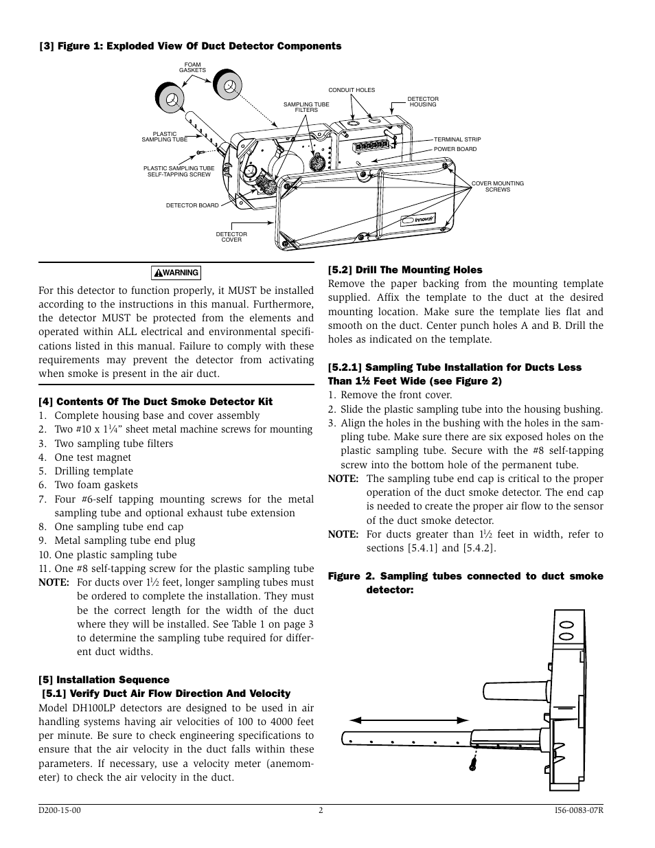 System Sensor INNOVAIR DH100LP User Manual | Page 2 / 8