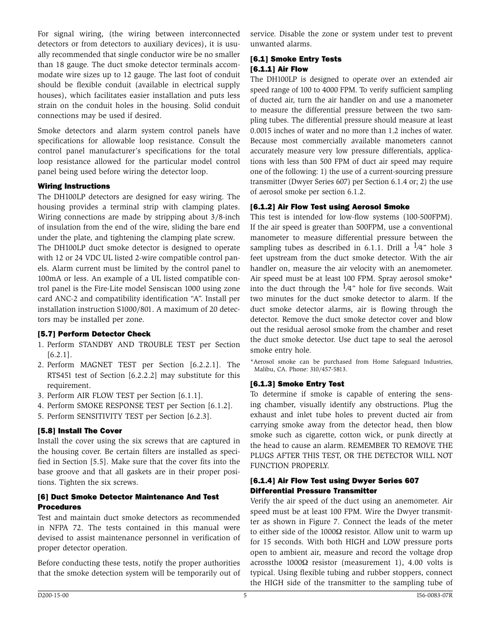 System Sensor INNOVAIR DH100LP User Manual | Page 5 / 8