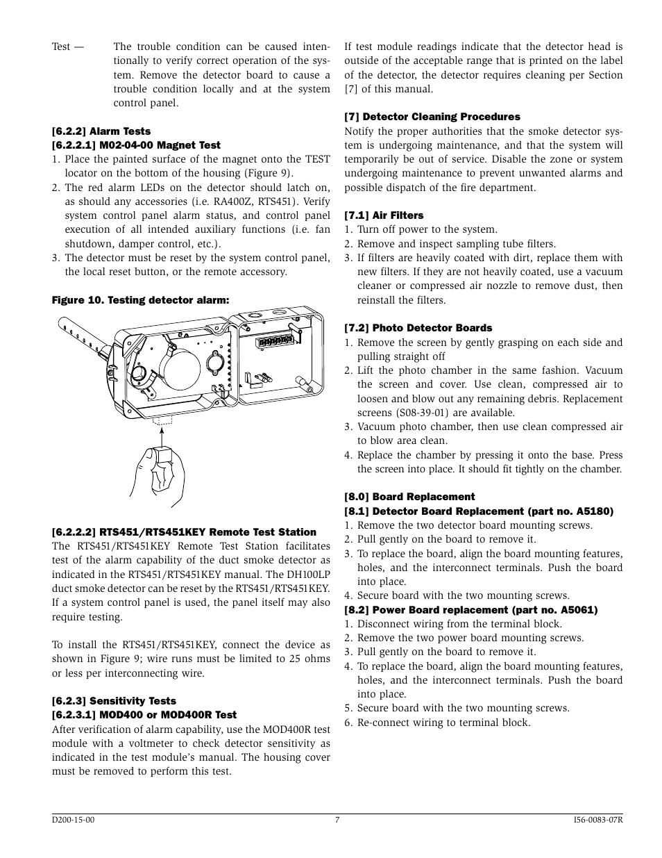 System Sensor INNOVAIR DH100LP User Manual | Page 7 / 8