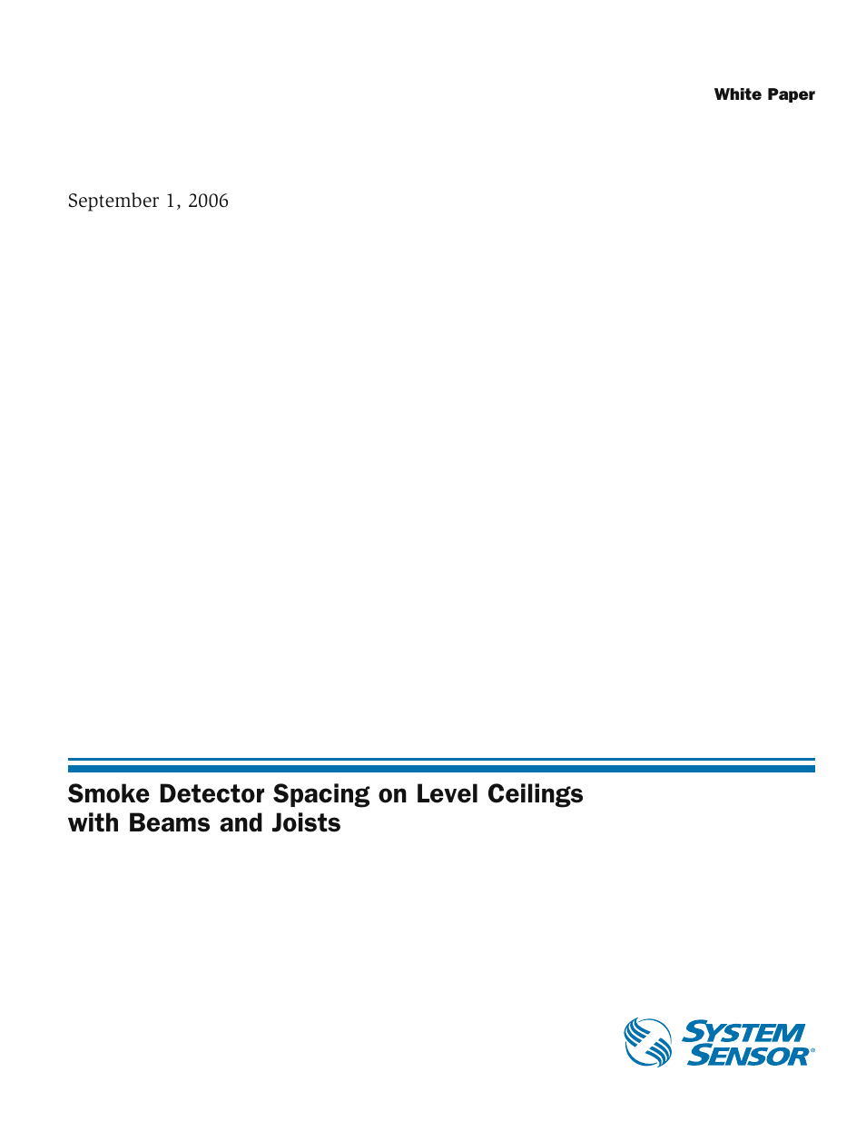 System Sensor Smoke Detector Spacing on Level Ceilings with Beams and Joists User Manual | 4 pages