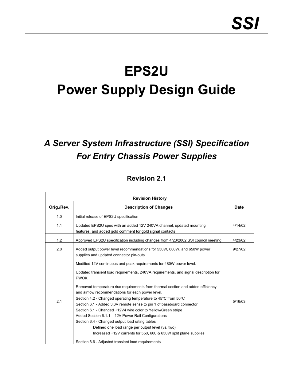 SSI America EPS2U User Manual | 30 pages