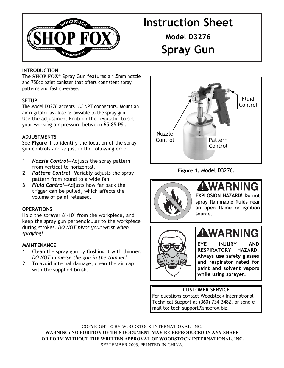 Woodstock SHOP FOX D3276 User Manual | 2 pages