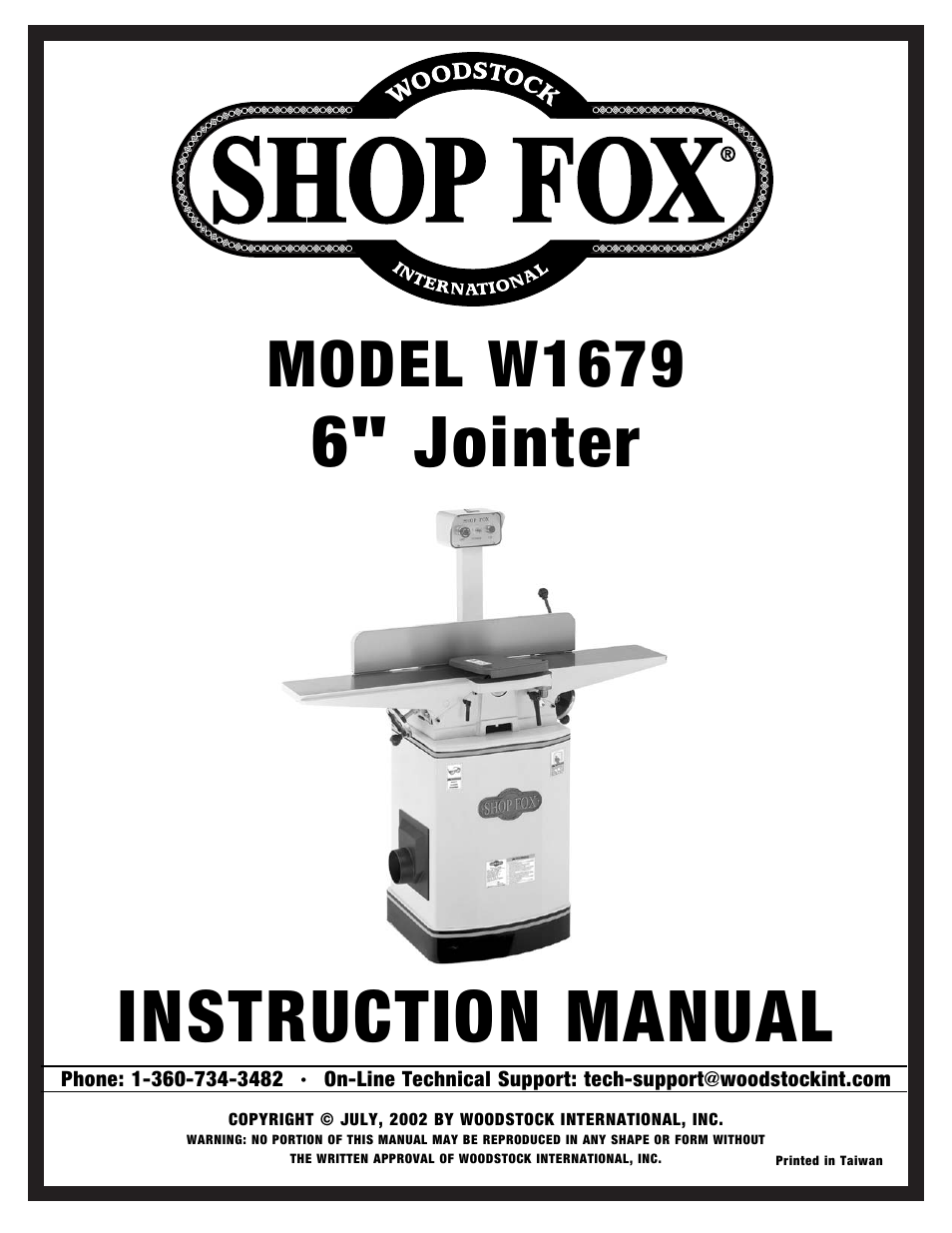 Woodstock W1679 User Manual | 44 pages