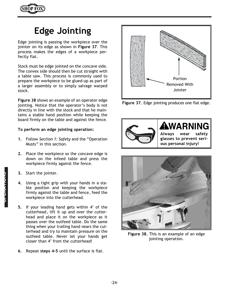 Edge jointing | Woodstock W1679 User Manual | Page 26 / 44