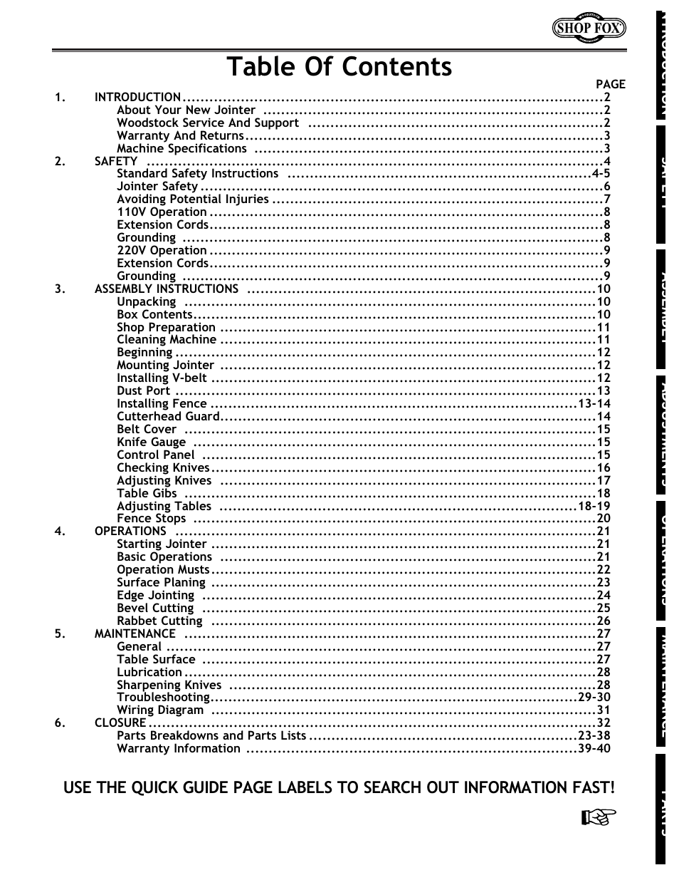 Woodstock W1679 User Manual | Page 3 / 44