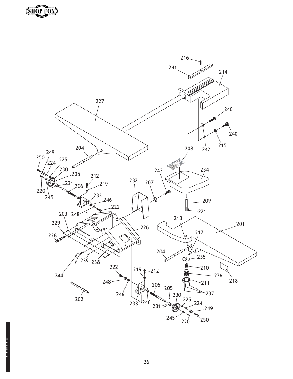 Parts | Woodstock W1679 User Manual | Page 38 / 44