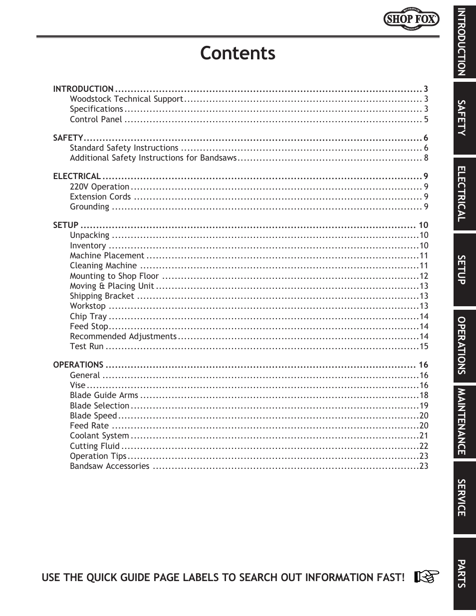 Woodstock SHOP FOX M1054 User Manual | Page 11 / 56