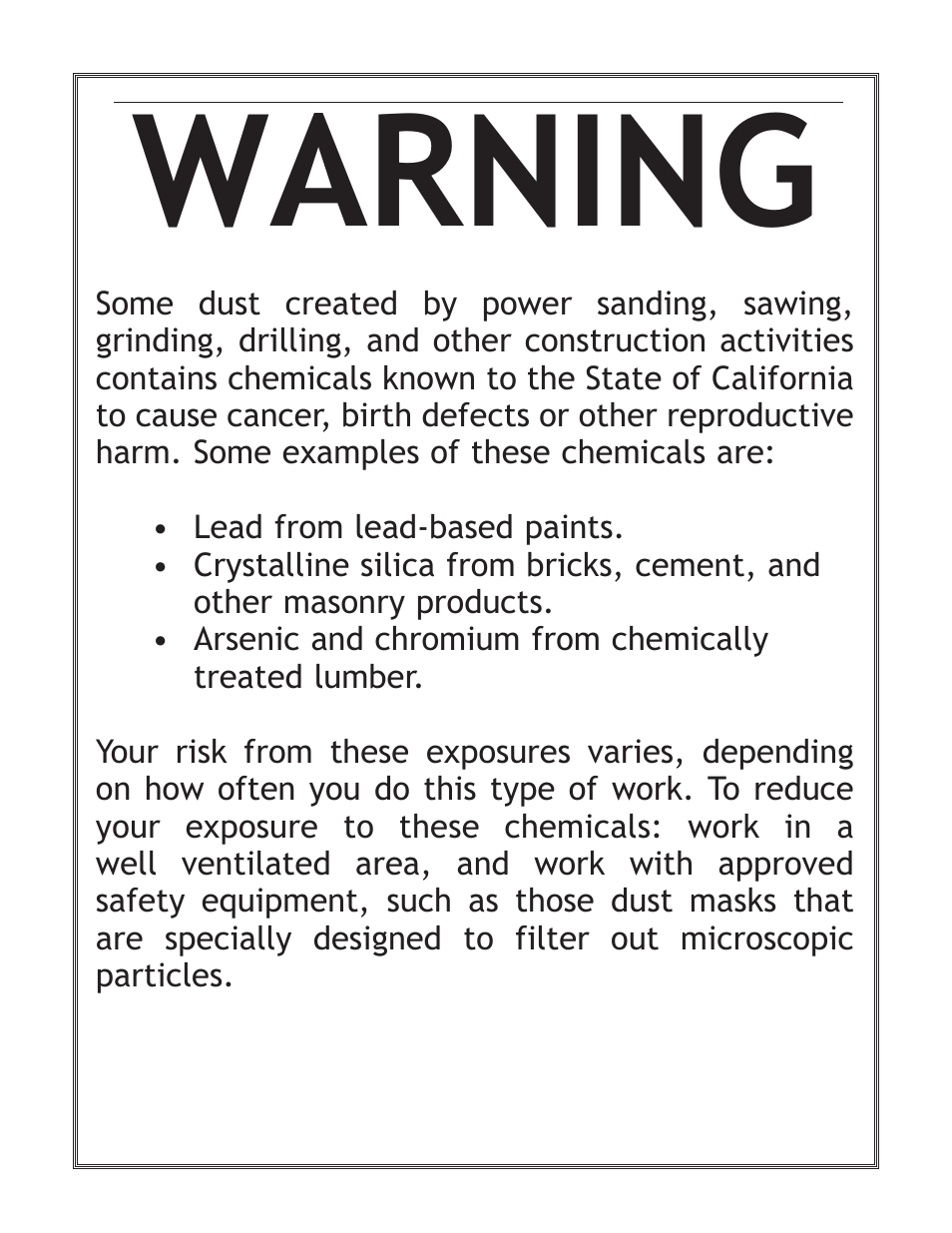 Warning | Woodstock W1737 User Manual | Page 2 / 68