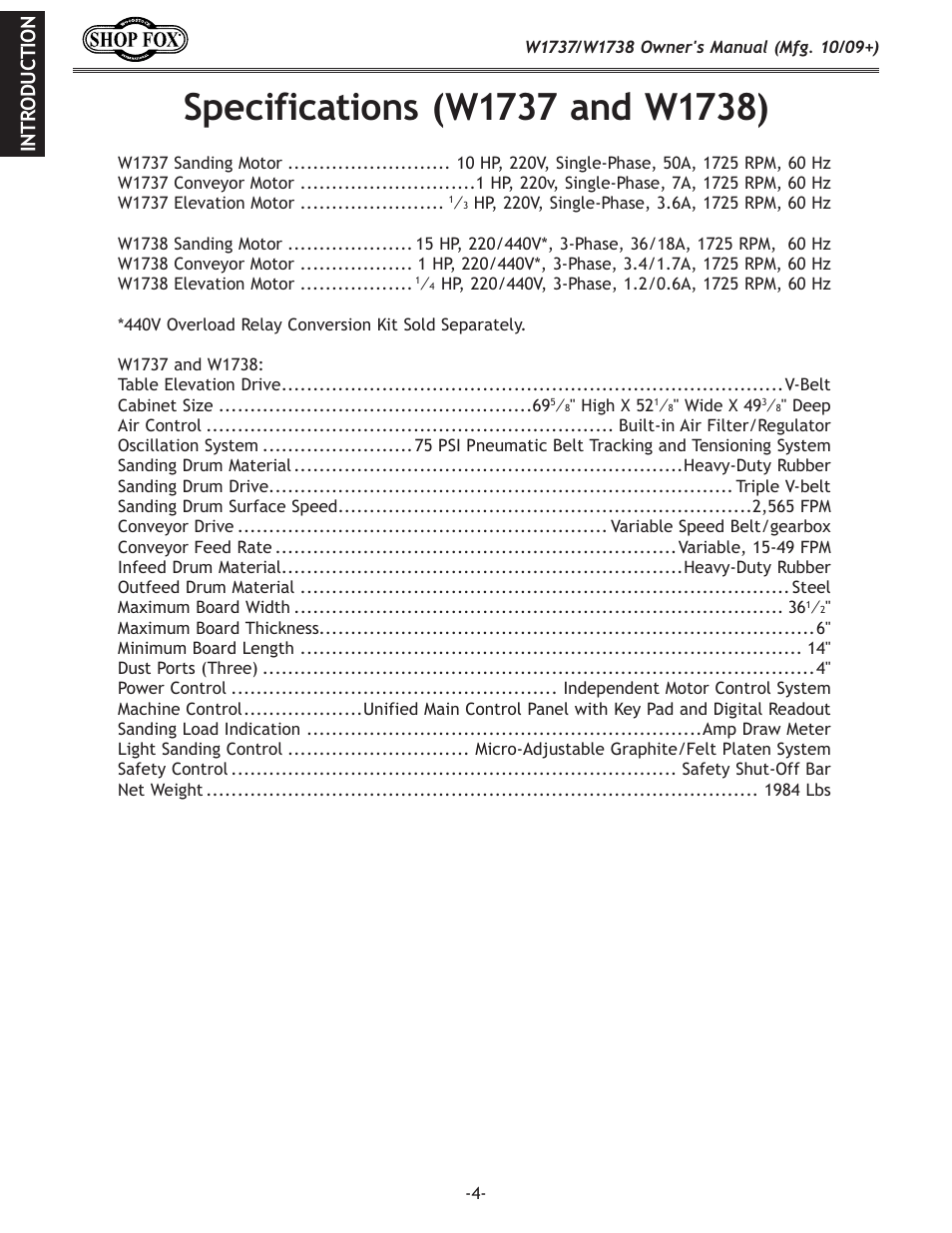 Woodstock W1737 User Manual | Page 6 / 68