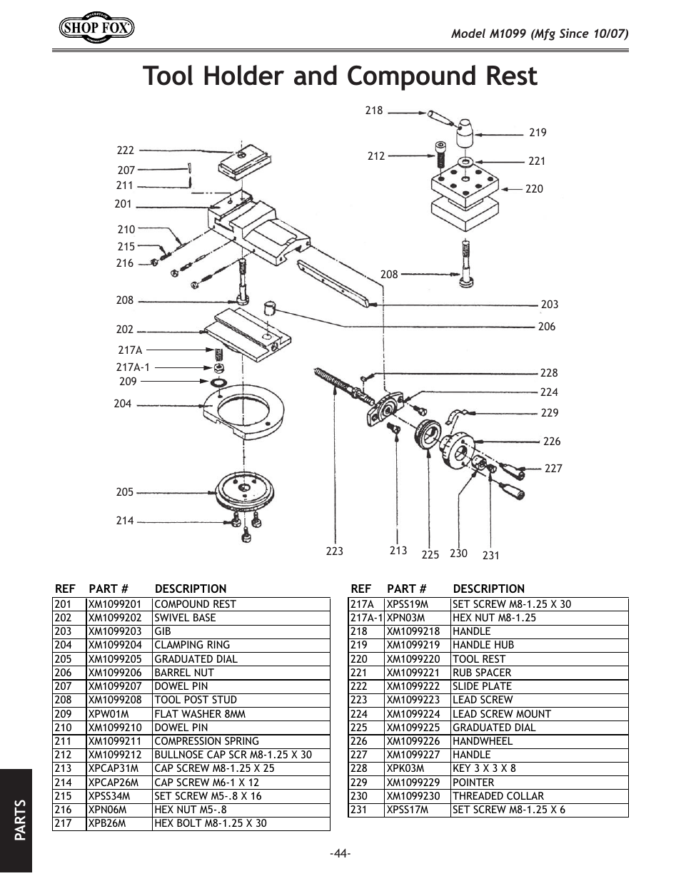 Kffc?fc[\ixe[:fdgfle[i\jk, G8 i k j | Woodstock SHOP FOX M1099 User Manual | Page 46 / 60