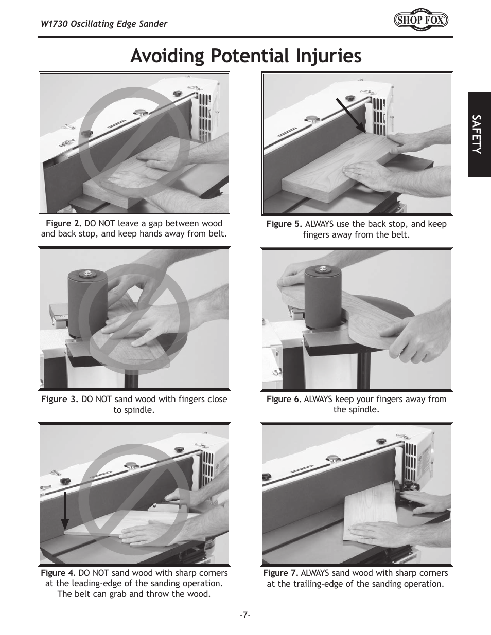 Avoiding potential injuries | Woodstock SHOP FOX W1730 User Manual | Page 9 / 40