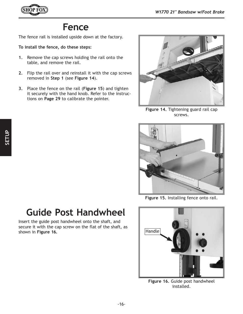 Fence guide.post.handwheel | Woodstock W1770 User Manual | Page 18 / 72