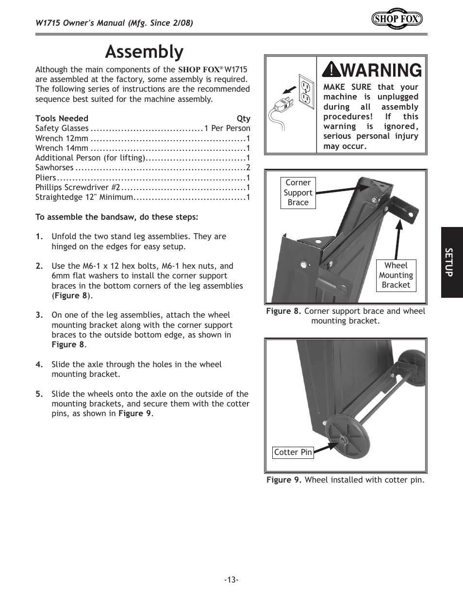 8jj\dycp | Woodstock SHOP FOX W1715 User Manual | Page 15 / 48