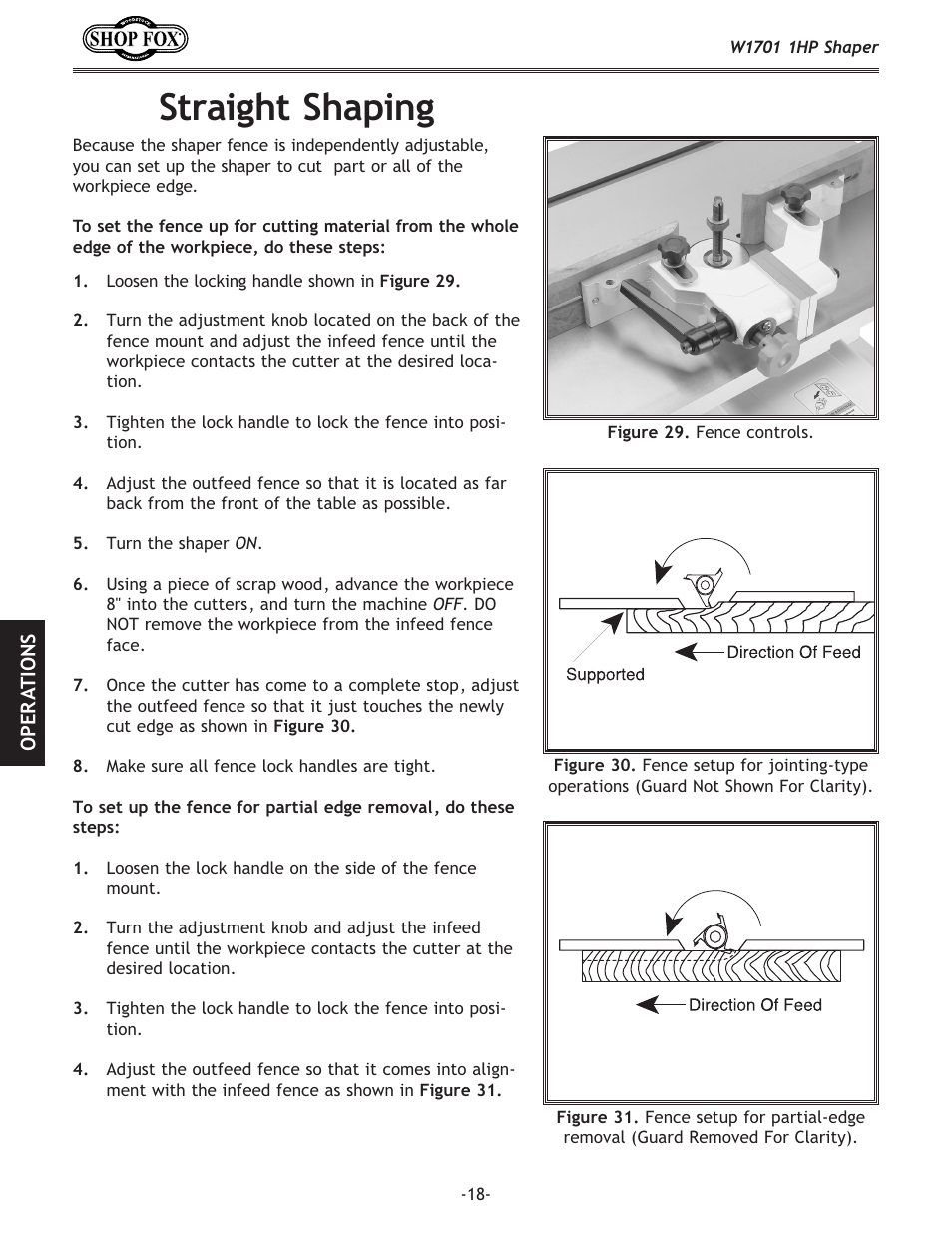 Straight shaping | Woodstock SHOP FOX W1701 User Manual | Page 21 / 37