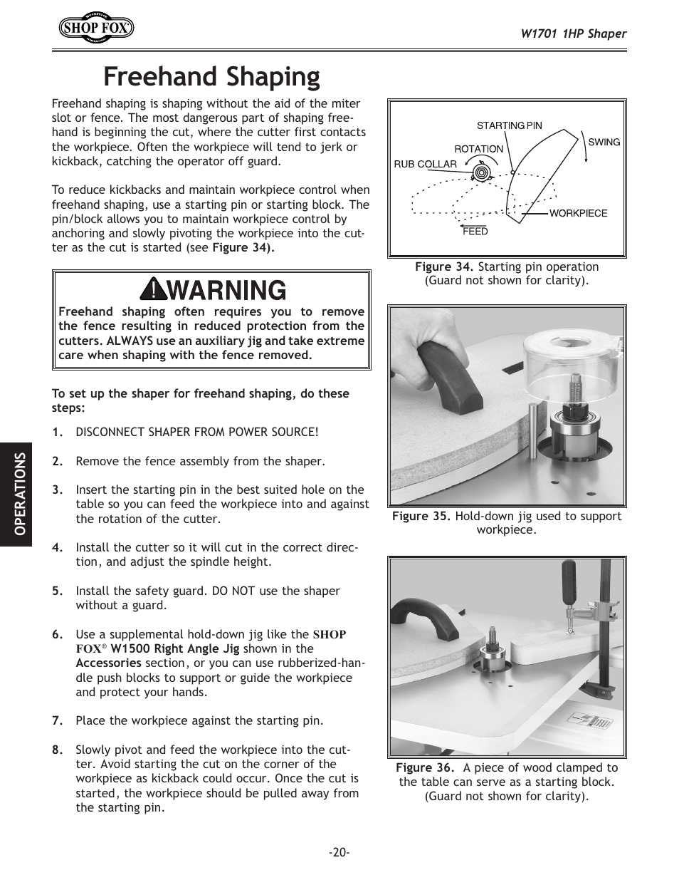 Freehand shaping | Woodstock SHOP FOX W1701 User Manual | Page 23 / 37