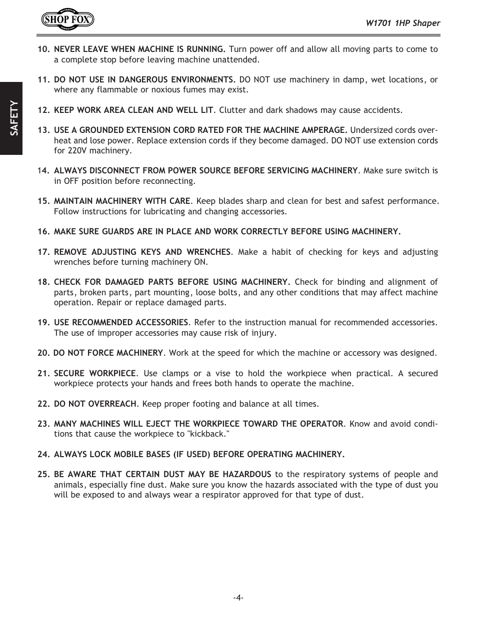 Woodstock SHOP FOX W1701 User Manual | Page 7 / 37