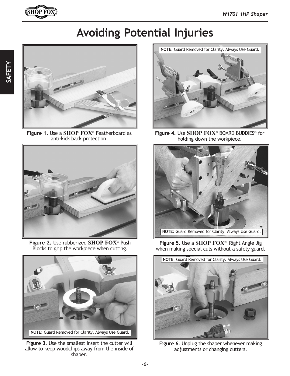 Avoiding potential injuries | Woodstock SHOP FOX W1701 User Manual | Page 9 / 37