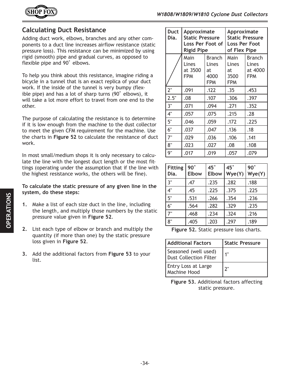 Calculating duct resistance | Woodstock SHOP FOX W1808 User Manual | Page 36 / 64