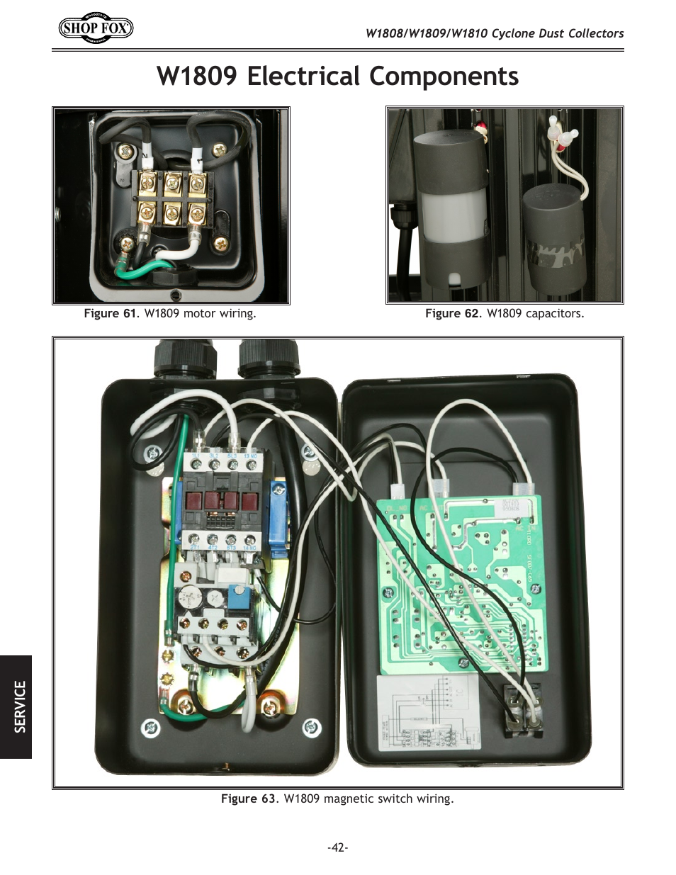 W1809 electrical components | Woodstock SHOP FOX W1808 User Manual | Page 44 / 64