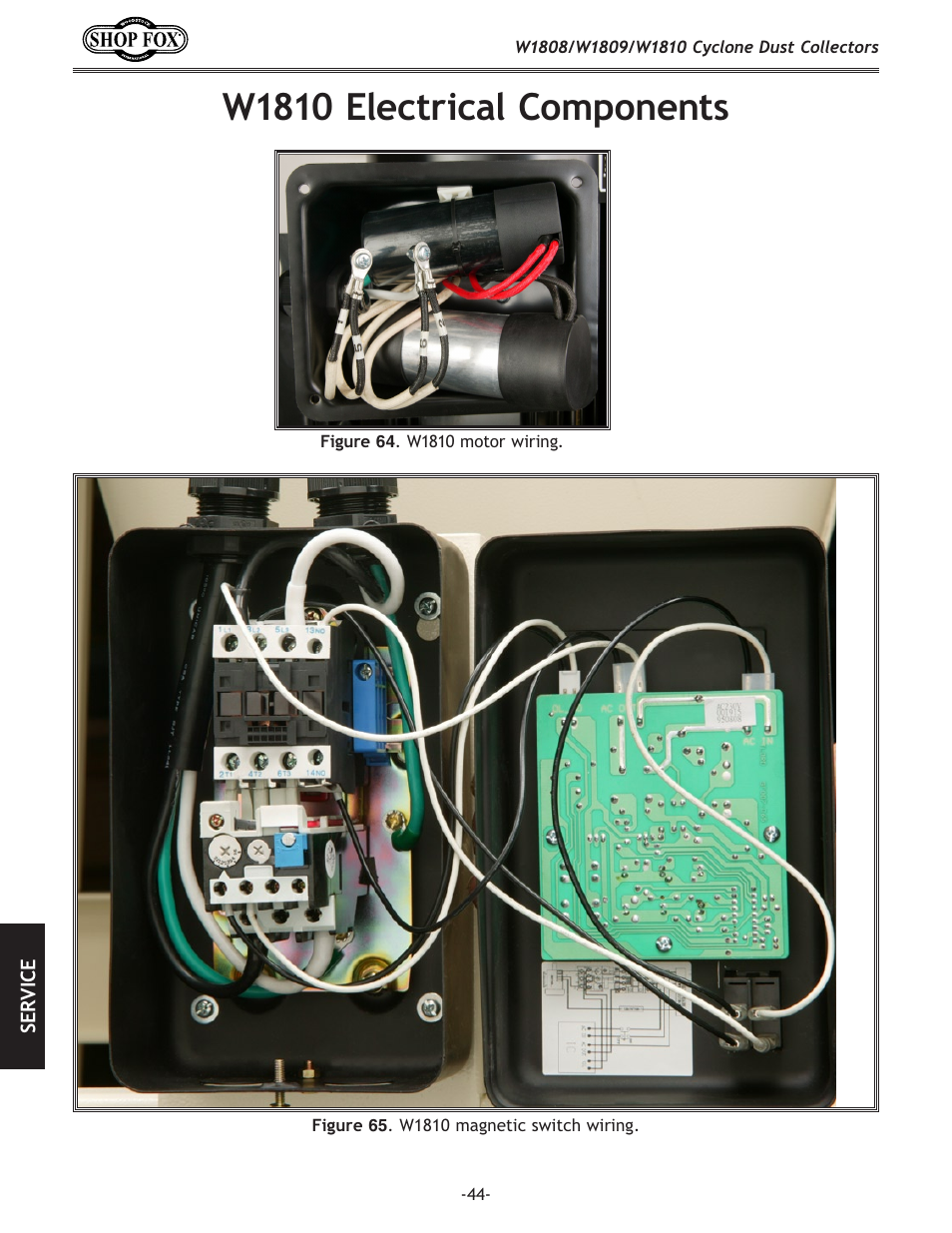 W1810 electrical components | Woodstock SHOP FOX W1808 User Manual | Page 46 / 64