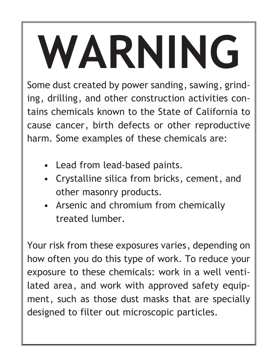 Warning | Woodstock SHOP FOX W1667 User Manual | Page 2 / 36