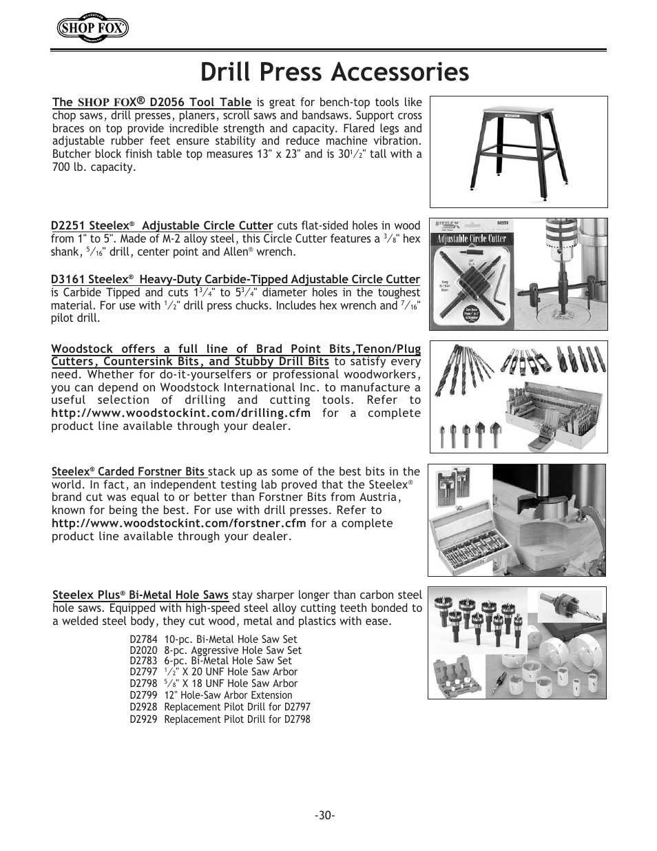 Drill press accessories | Woodstock SHOP FOX W1667 User Manual | Page 32 / 36