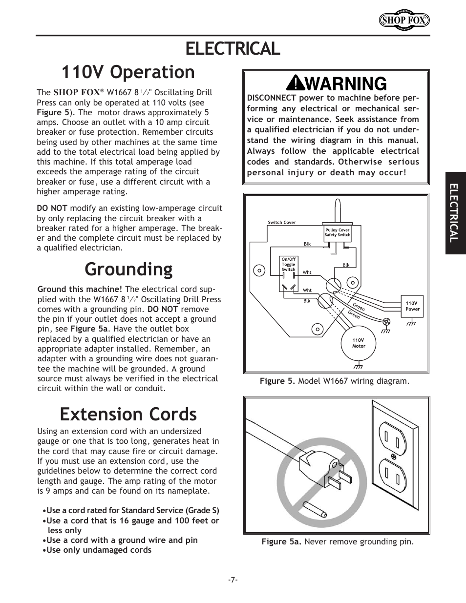 Woodstock SHOP FOX W1667 User Manual | Page 9 / 36