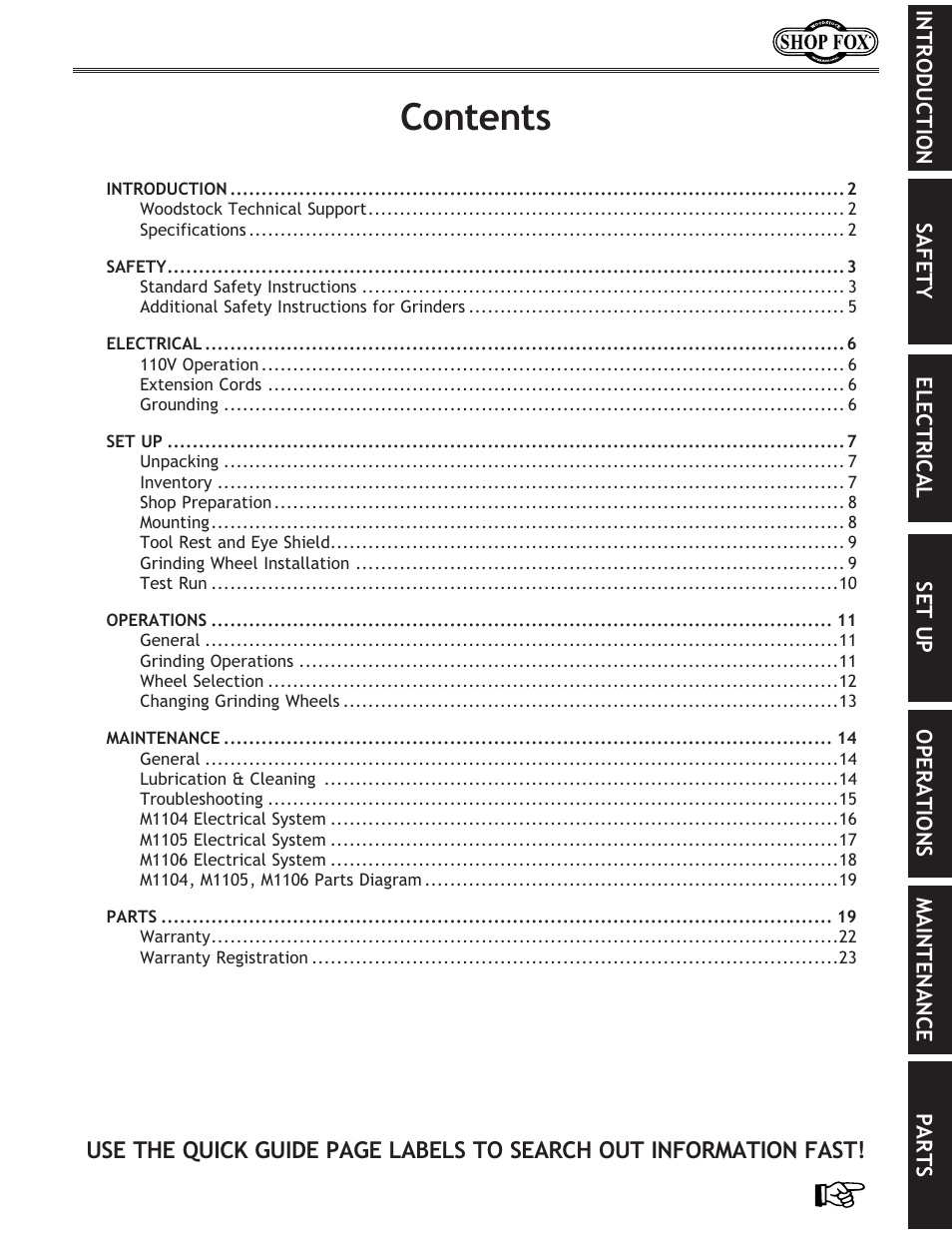 Woodstock M1104 User Manual | Page 3 / 28