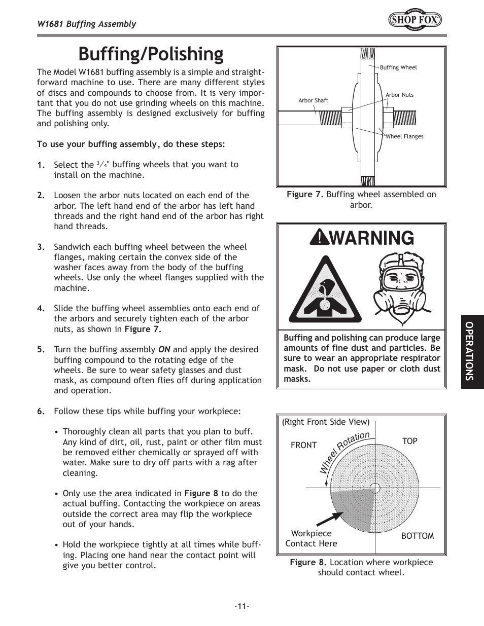 Buffing/polishing | Woodstock W1681 User Manual | Page 13 / 20