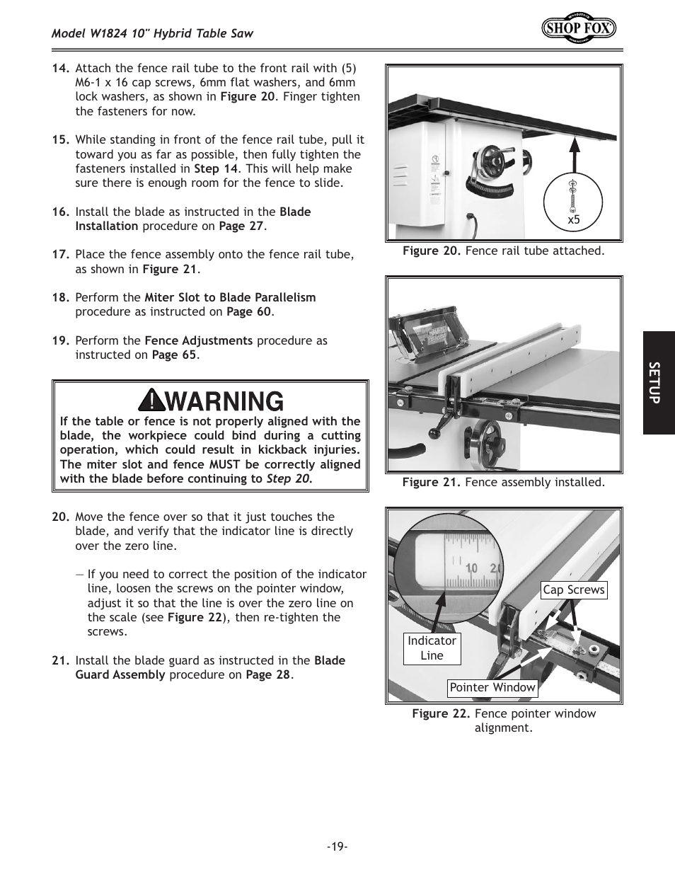 Woodstock SHOP FOX W1824 User Manual | Page 21 / 88