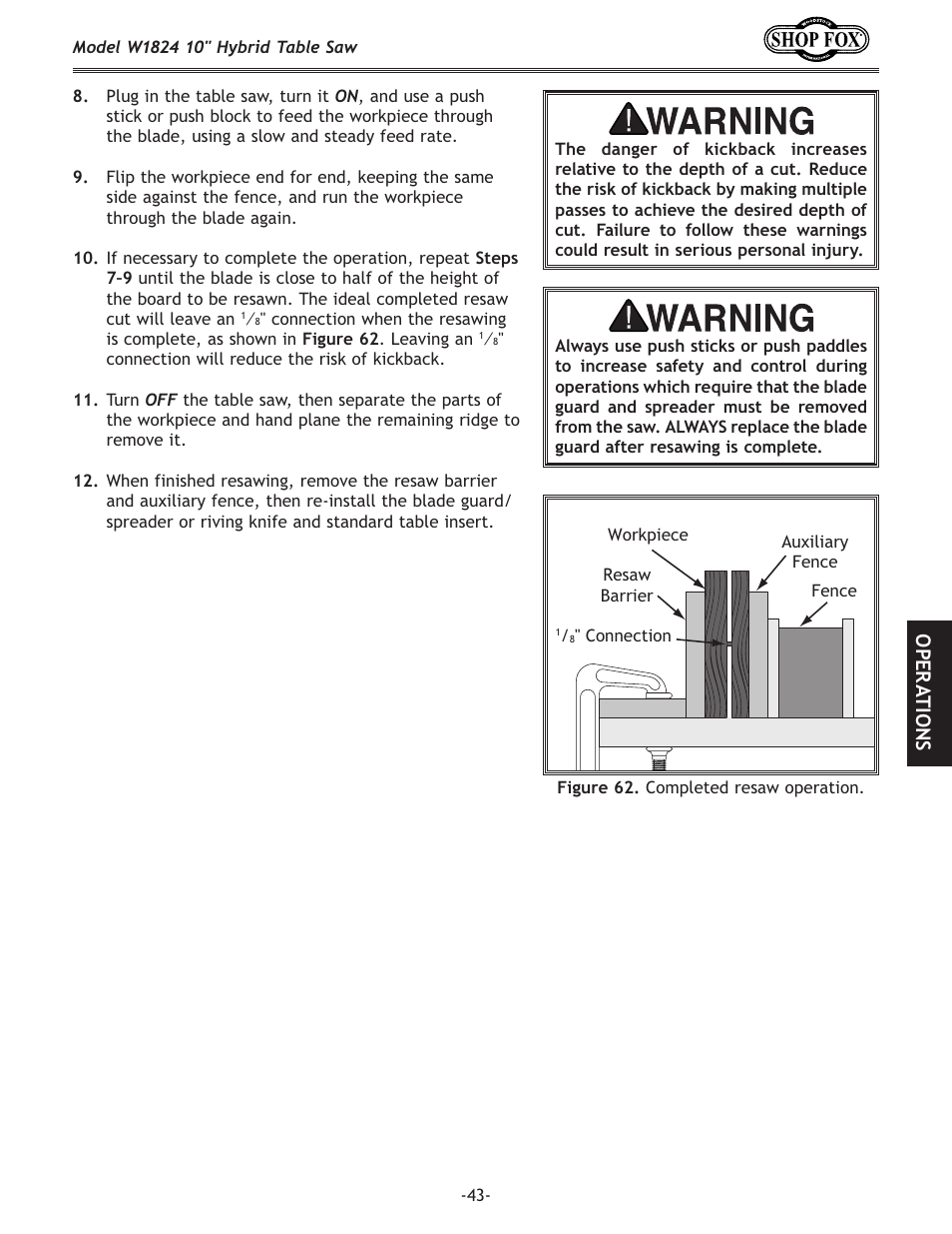 Fg < i 8 k@fej | Woodstock SHOP FOX W1824 User Manual | Page 45 / 88