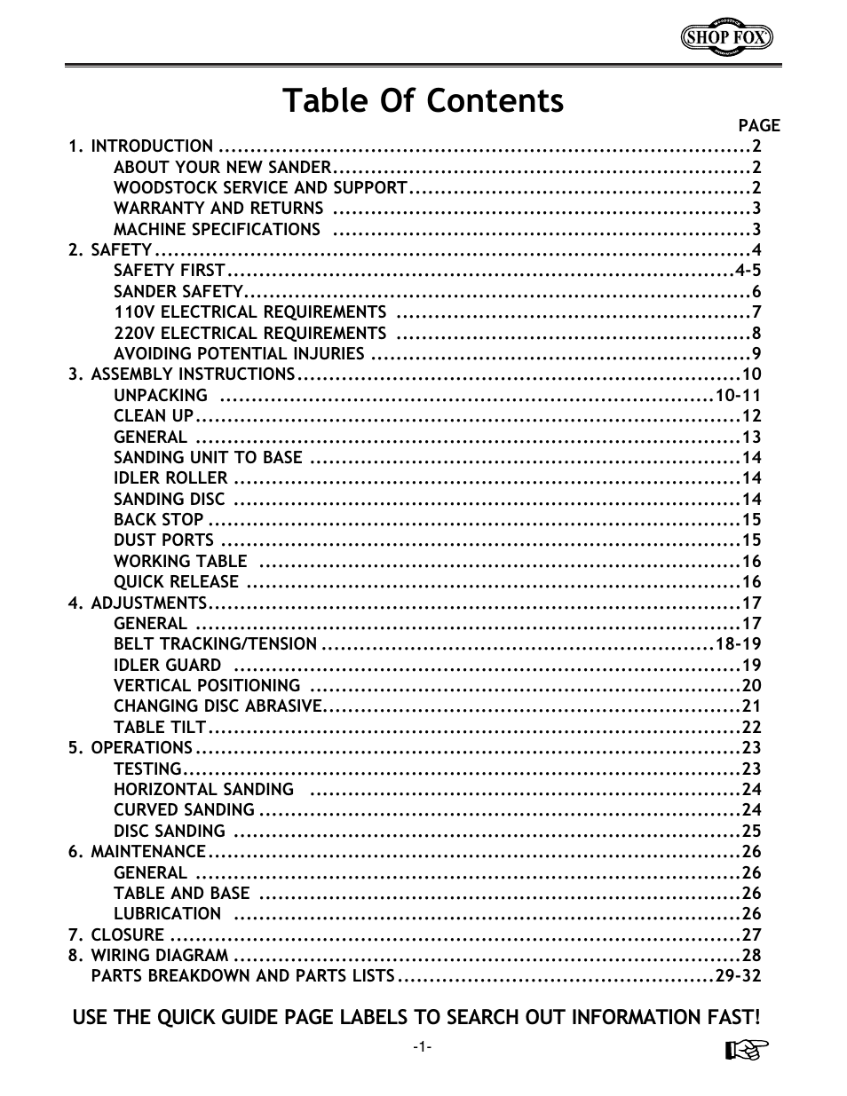 Woodstock W1676 User Manual | Page 3 / 38