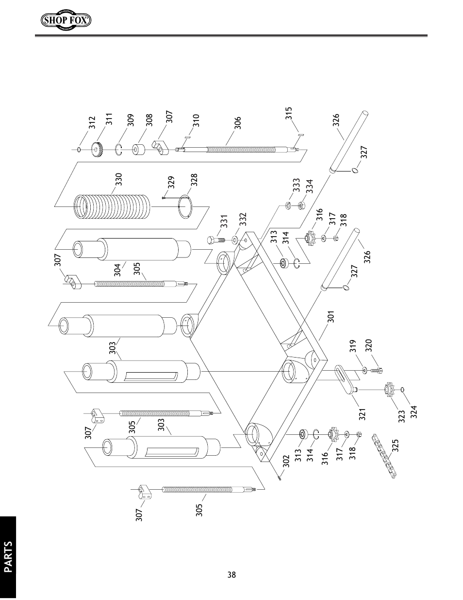 Parts | Woodstock International Shop Fox W1683 User Manual | Page 40 / 48