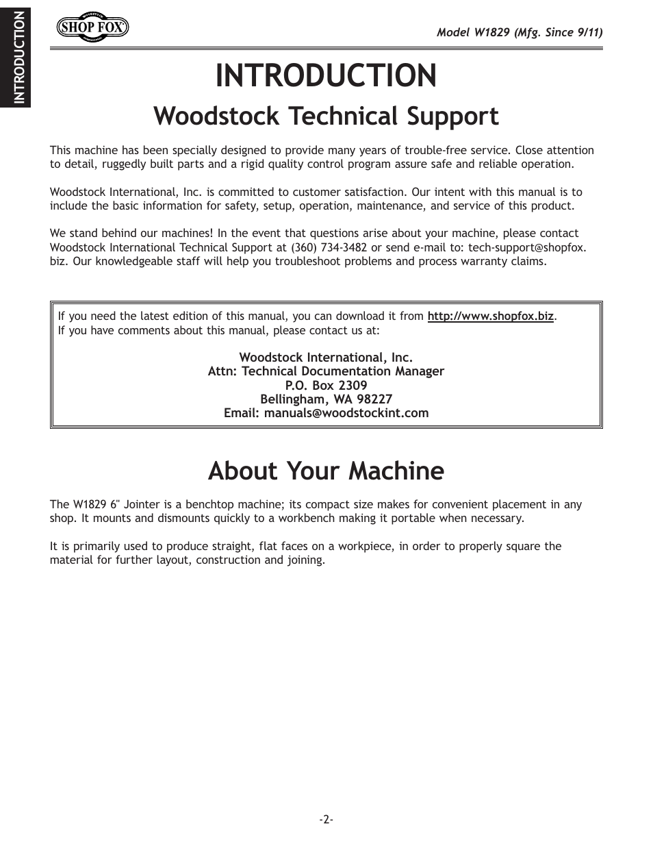 Ekif;l:k@fe, Nff[jkfzbk\z_e`zxcjlggfik, 8yflkpflidxz_`e | Woodstock SHOP FOX W1829 User Manual | Page 4 / 48