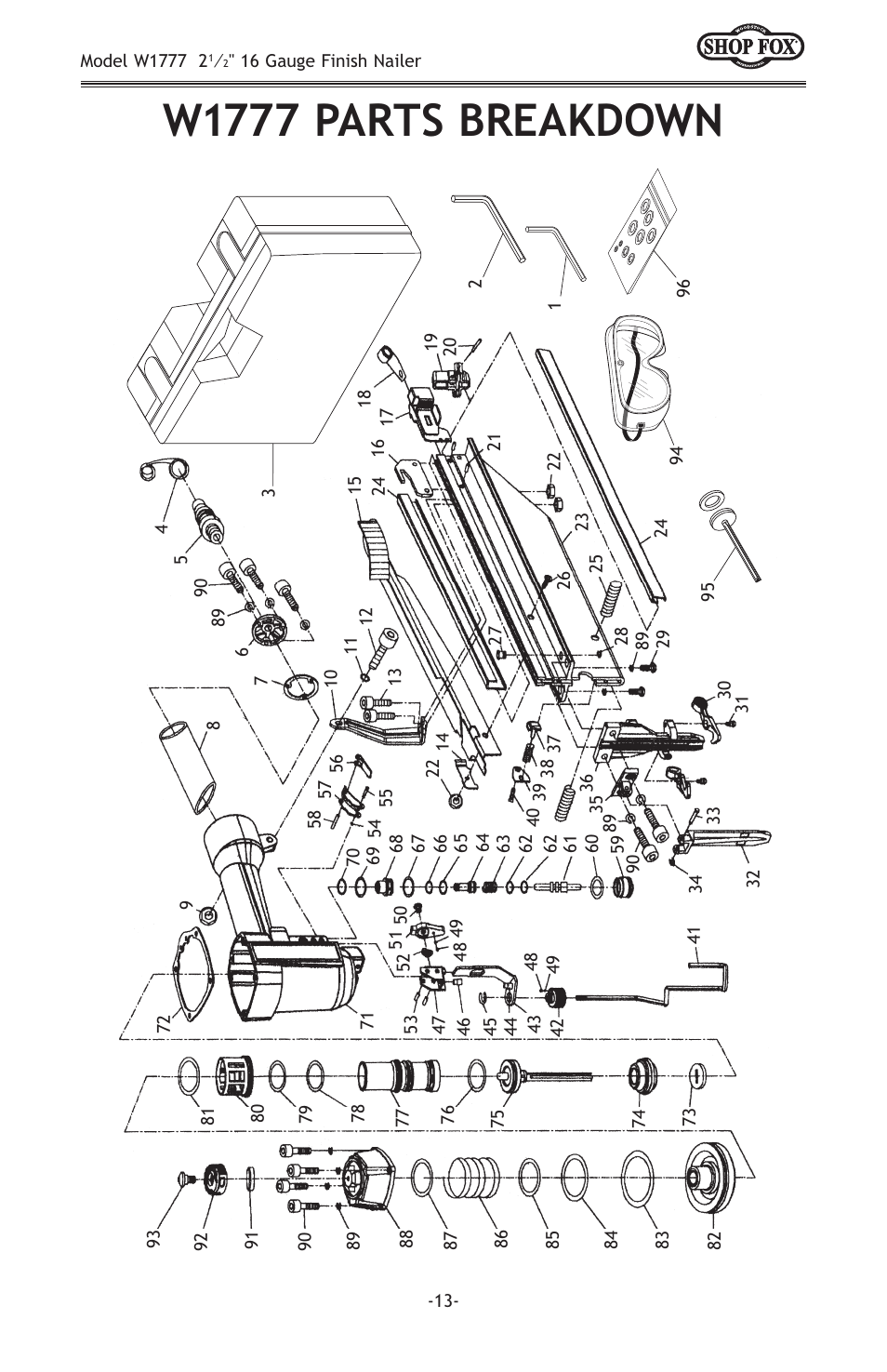 W1777 parts breakdown | Woodstock W1777 User Manual | Page 15 / 20