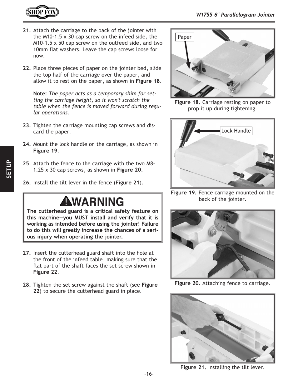 Woodstock SHOP FOX W1755 User Manual | Page 18 / 56