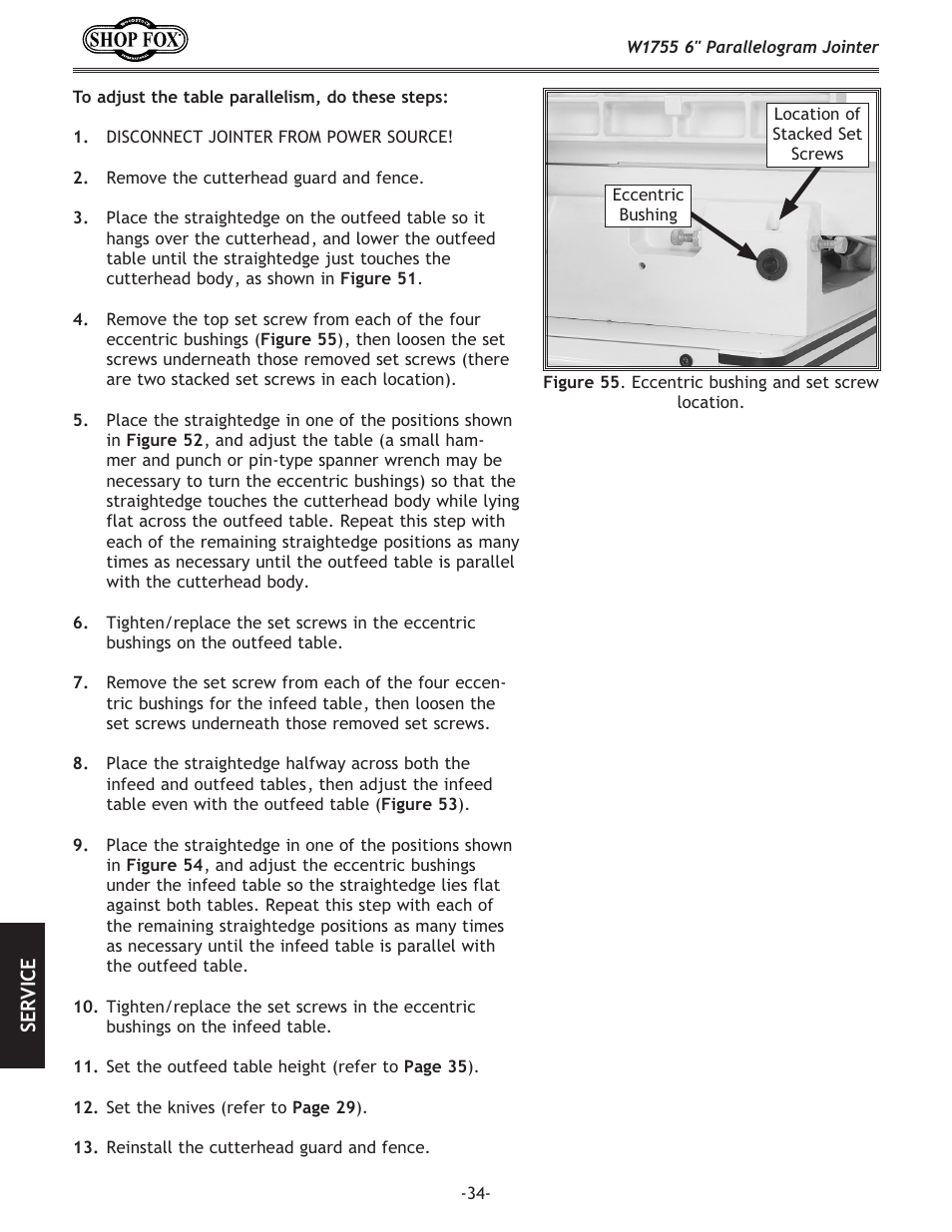 Woodstock SHOP FOX W1755 User Manual | Page 36 / 56