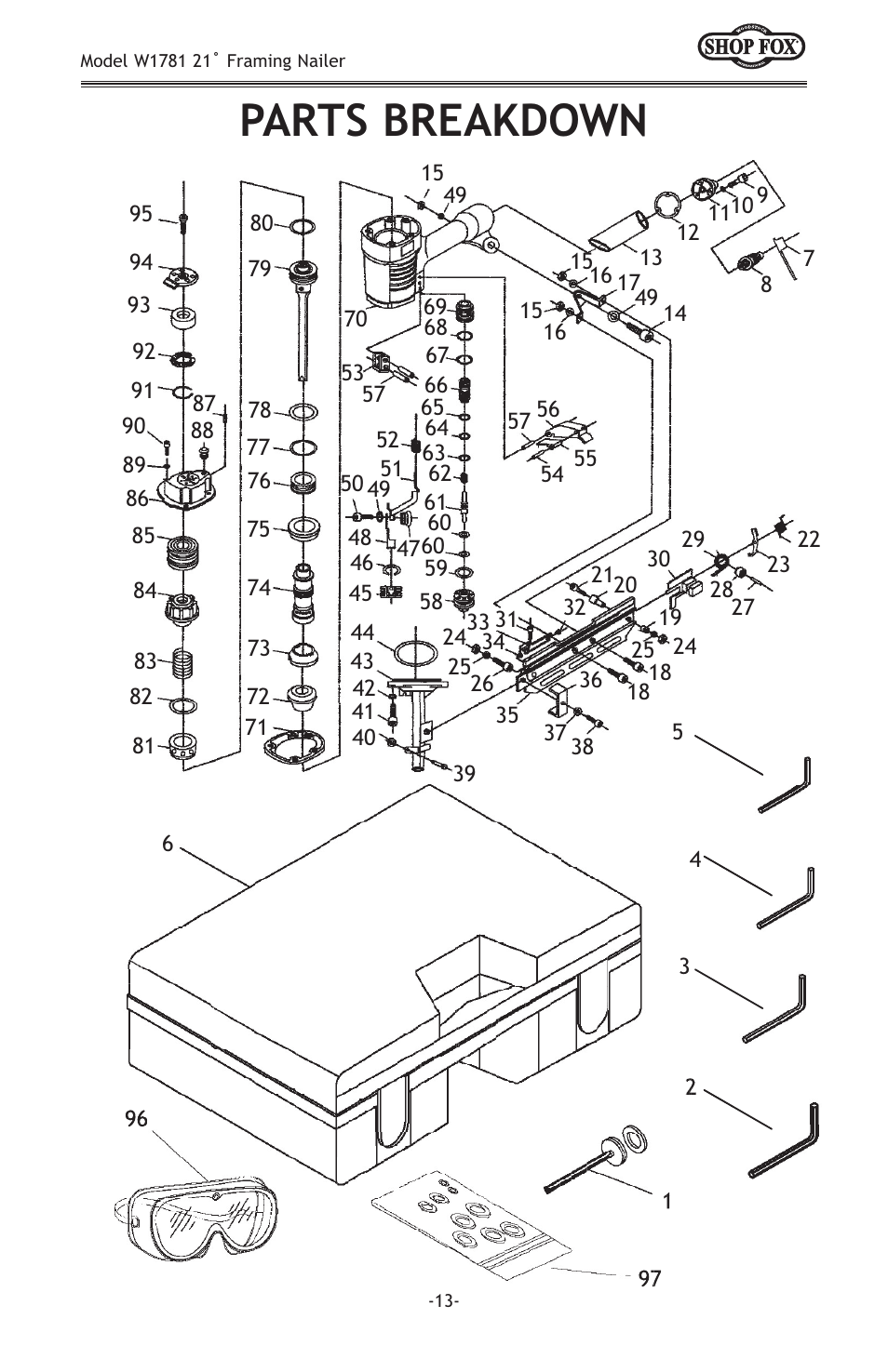 Parts breakdown | Woodstock W1781 User Manual | Page 15 / 20