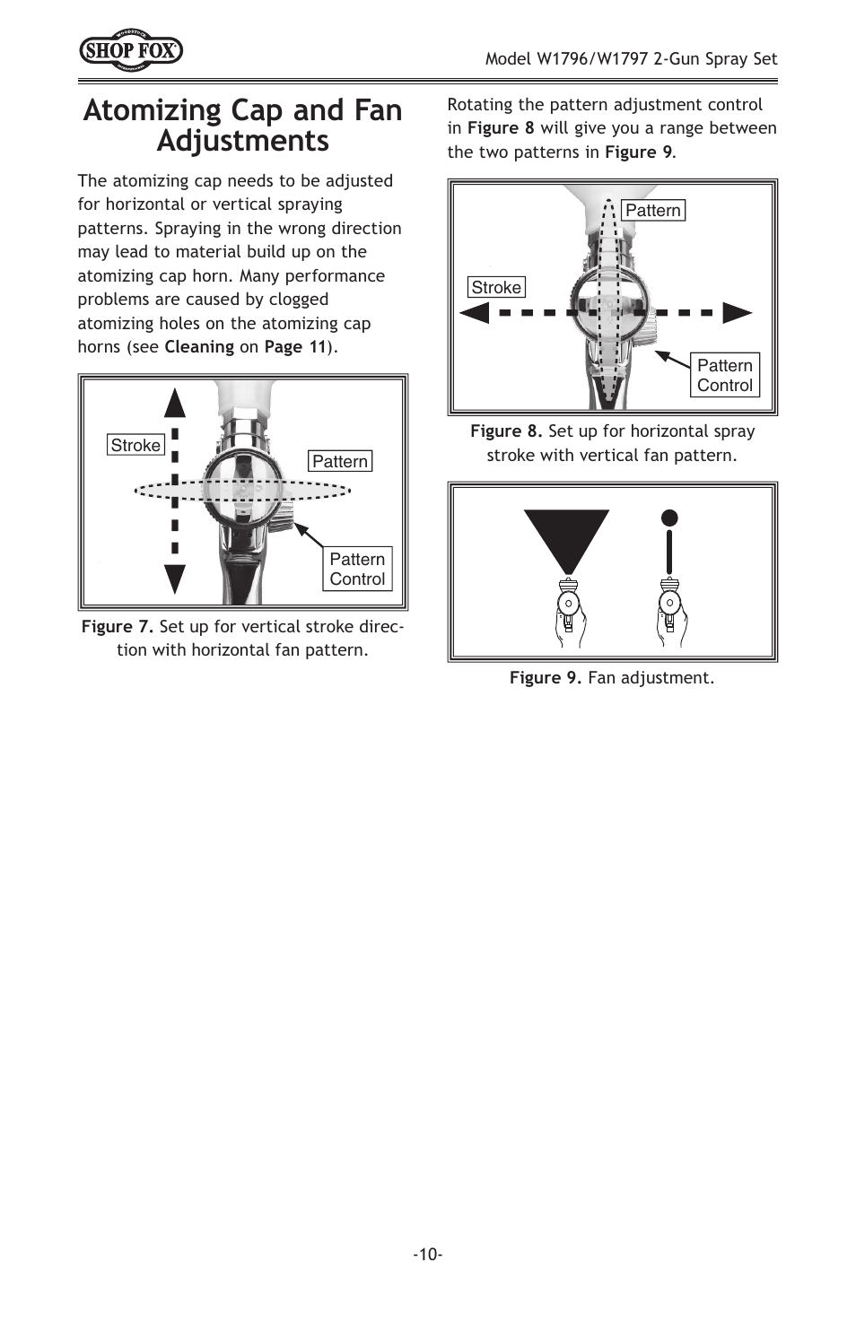 Atomizing cap and fan adjustments | Woodstock W1796 User Manual | Page 12 / 24