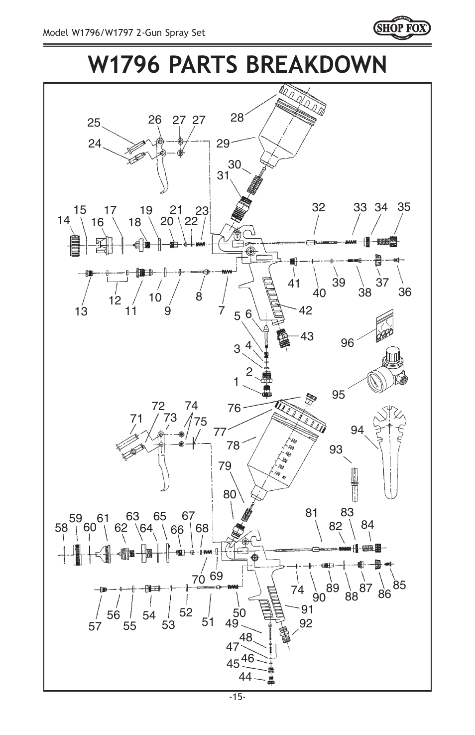 W1796 parts breakdown | Woodstock W1796 User Manual | Page 17 / 24
