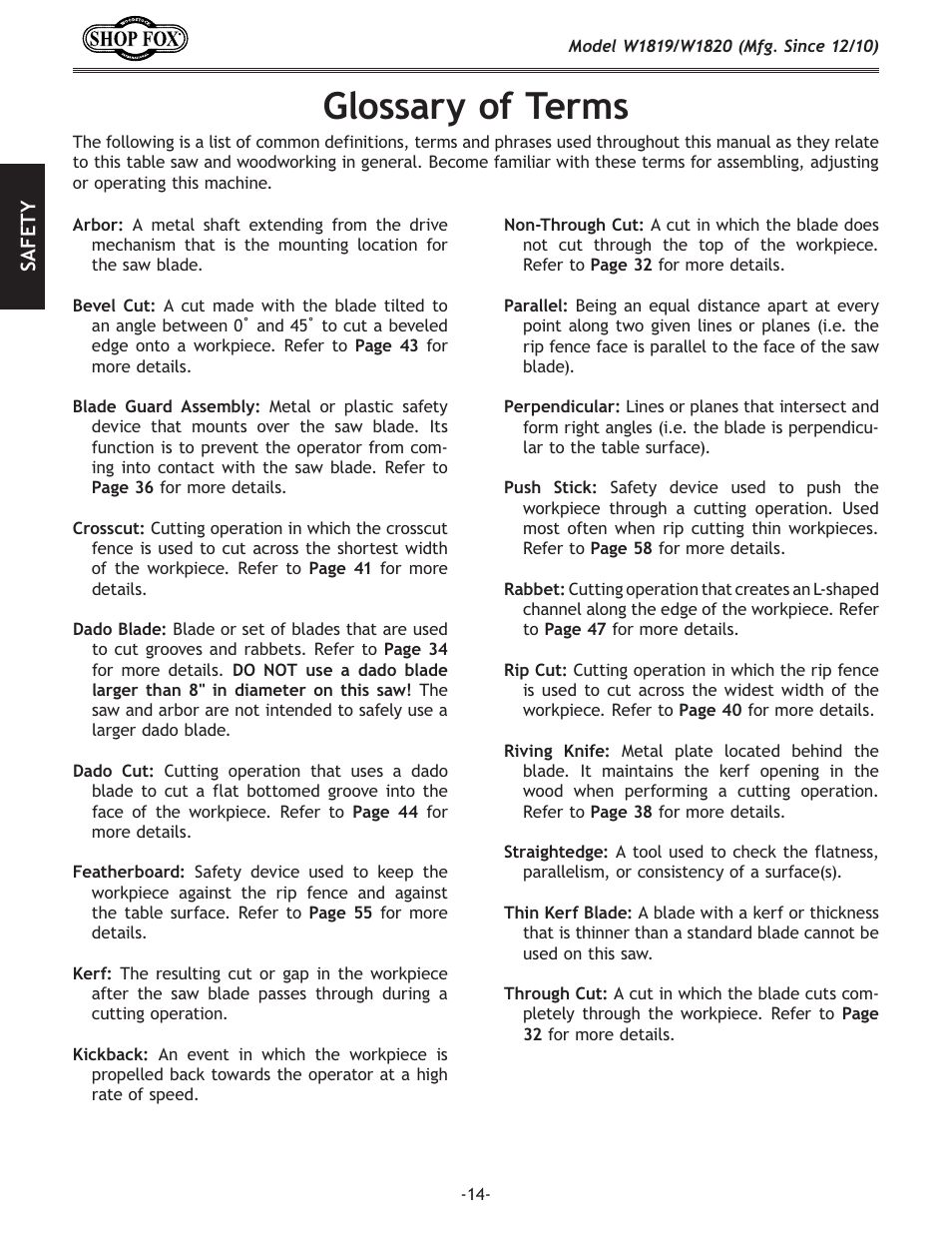 Cfjjxipf]k\idj | Woodstock W1820 User Manual | Page 16 / 96