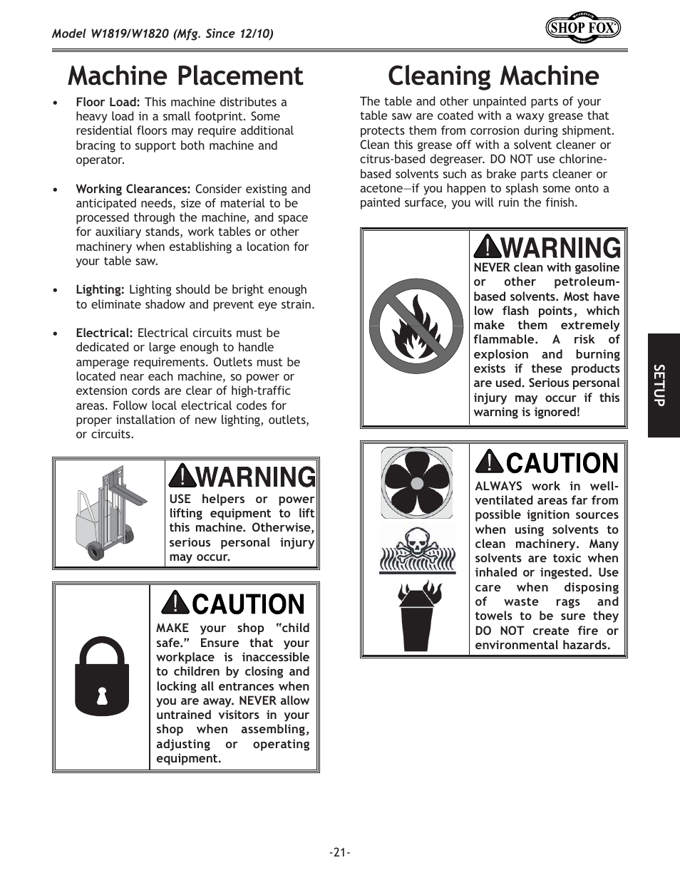 C\xe`e^dxz_`e, Dxz_`e\gcxz\d\ek | Woodstock W1820 User Manual | Page 23 / 96