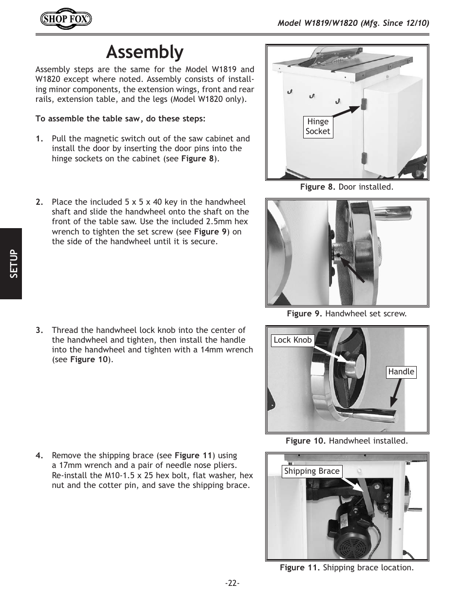 8jj\dycp | Woodstock W1820 User Manual | Page 24 / 96