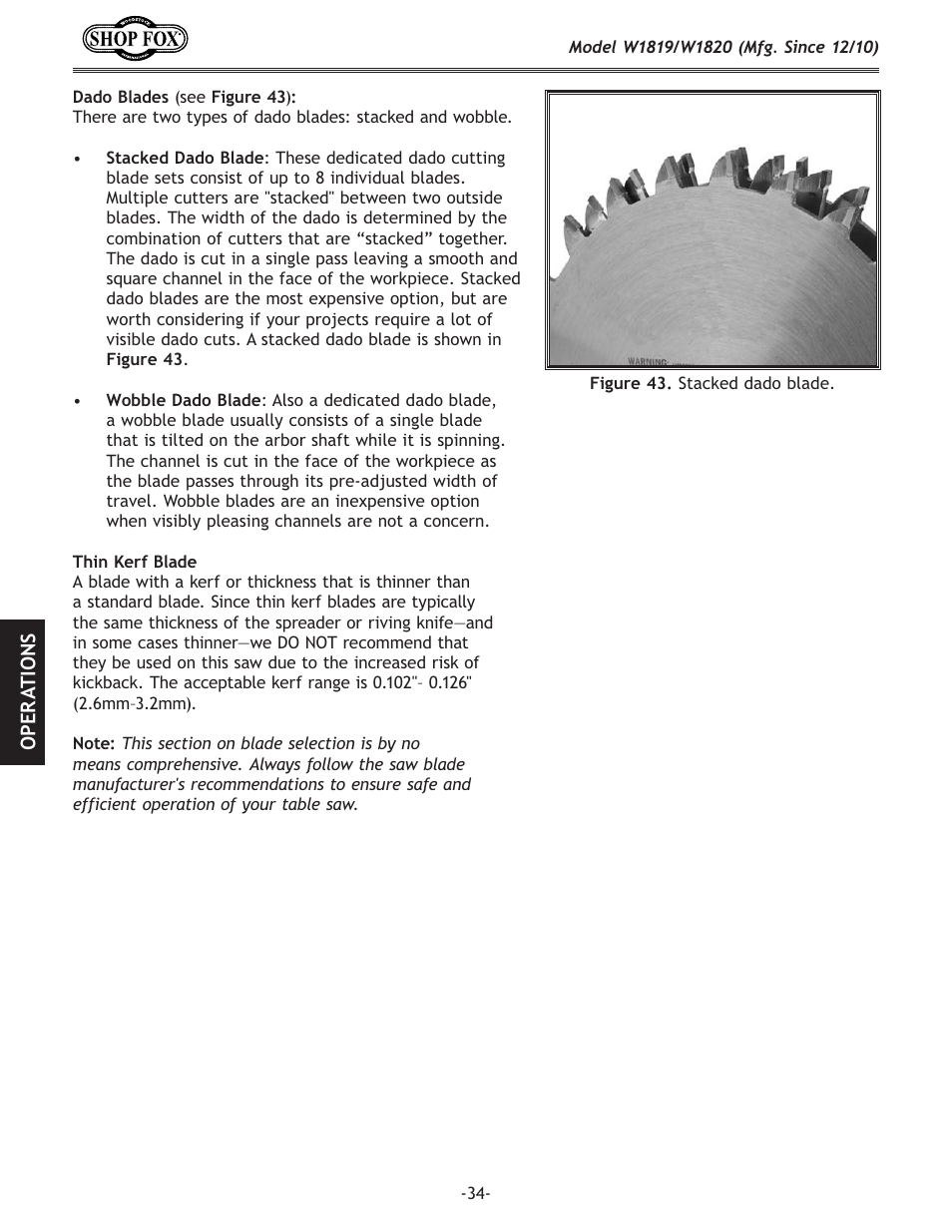 Woodstock W1820 User Manual | Page 36 / 96